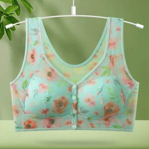 ফ্লোরাল ডিজাইন ফ্রন্ট ওপেন নেট কমফোর্ট ব্রা